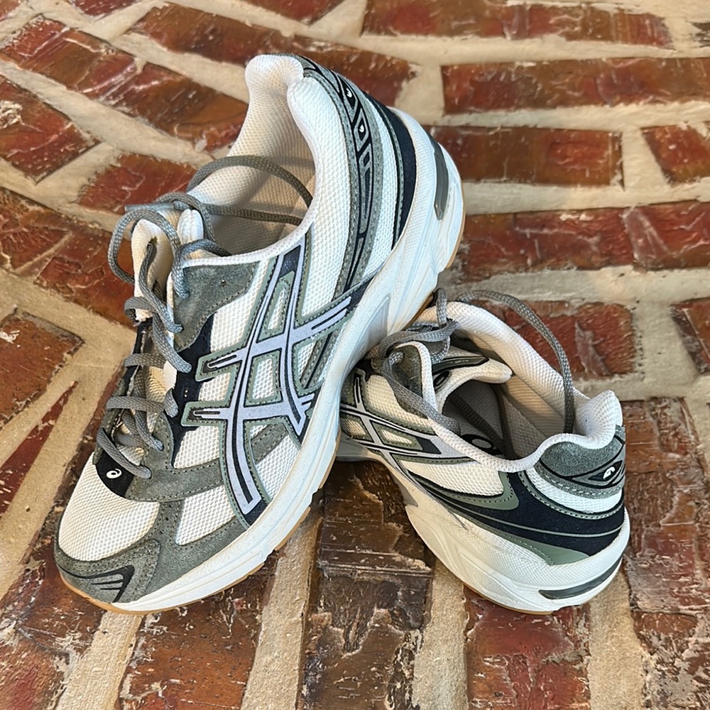 ASICS White and Green Athletic Shoes